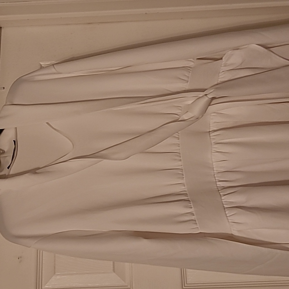 LIVD Tina Tulip Hem Pocket White Dress 1x Flowy - Picture 4 of 9